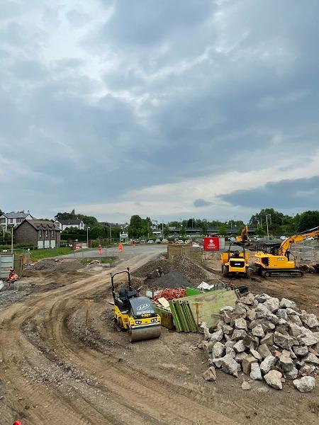 View across the site looking north east towards Bishopton train station.